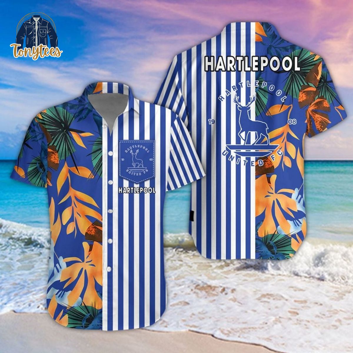 Hartlepool United Tropical Summer Hawaiian Shirt