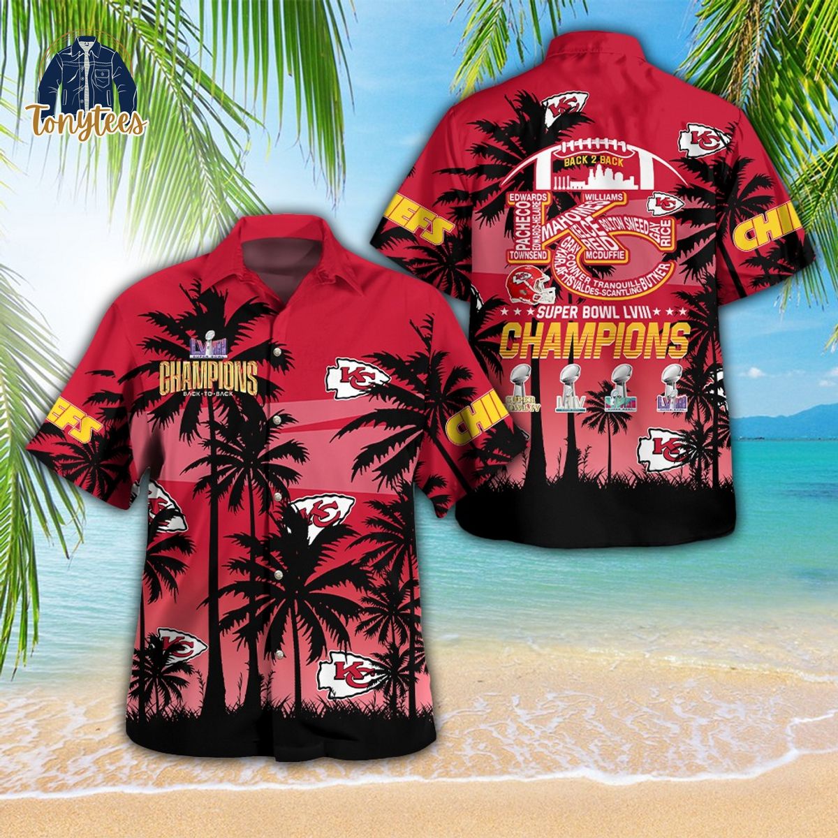 Kansas City Chiefs Super Bowl LVIII champions hawaiian shirt
