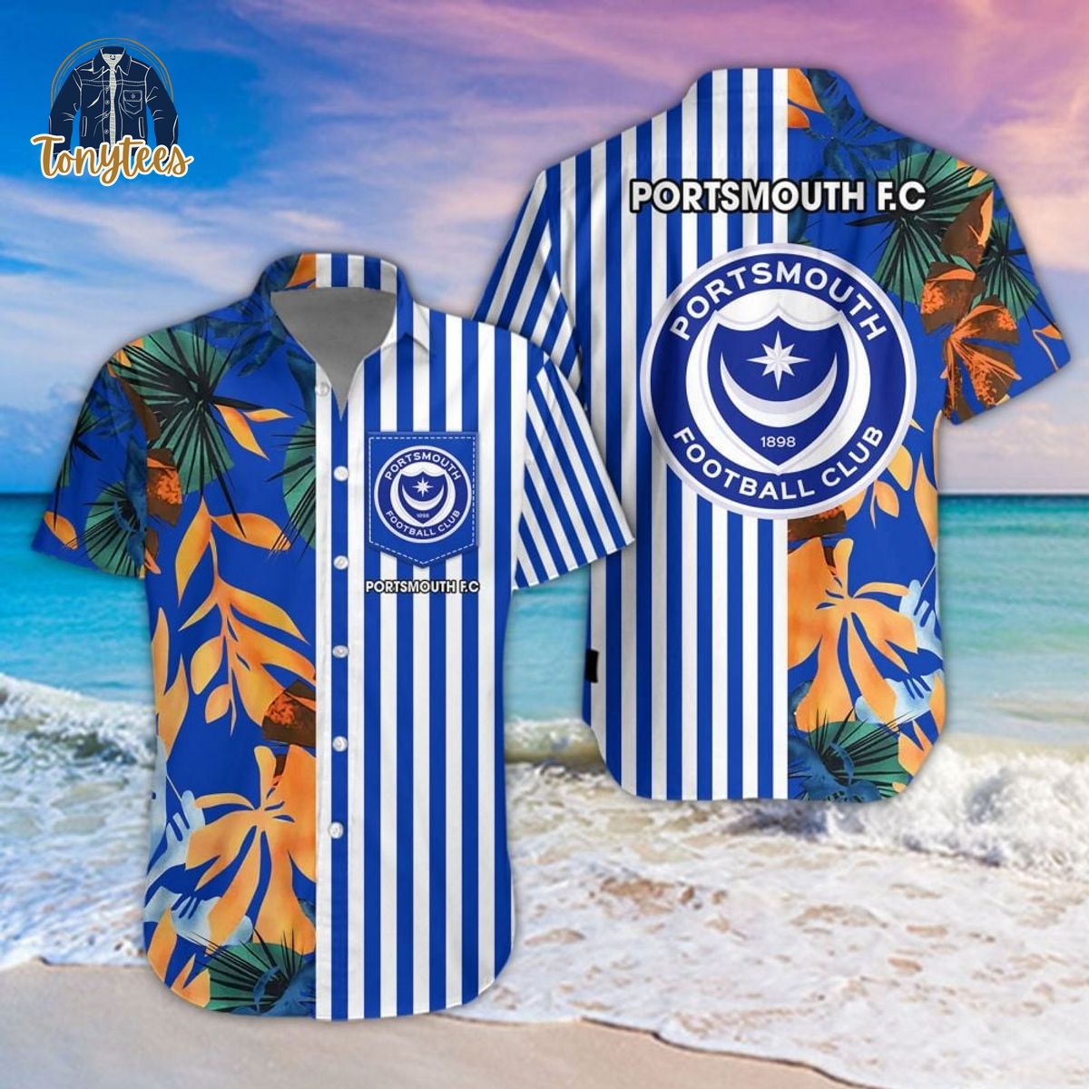 Portsmouth F.C Tropical Summer Hawaiian Shirt