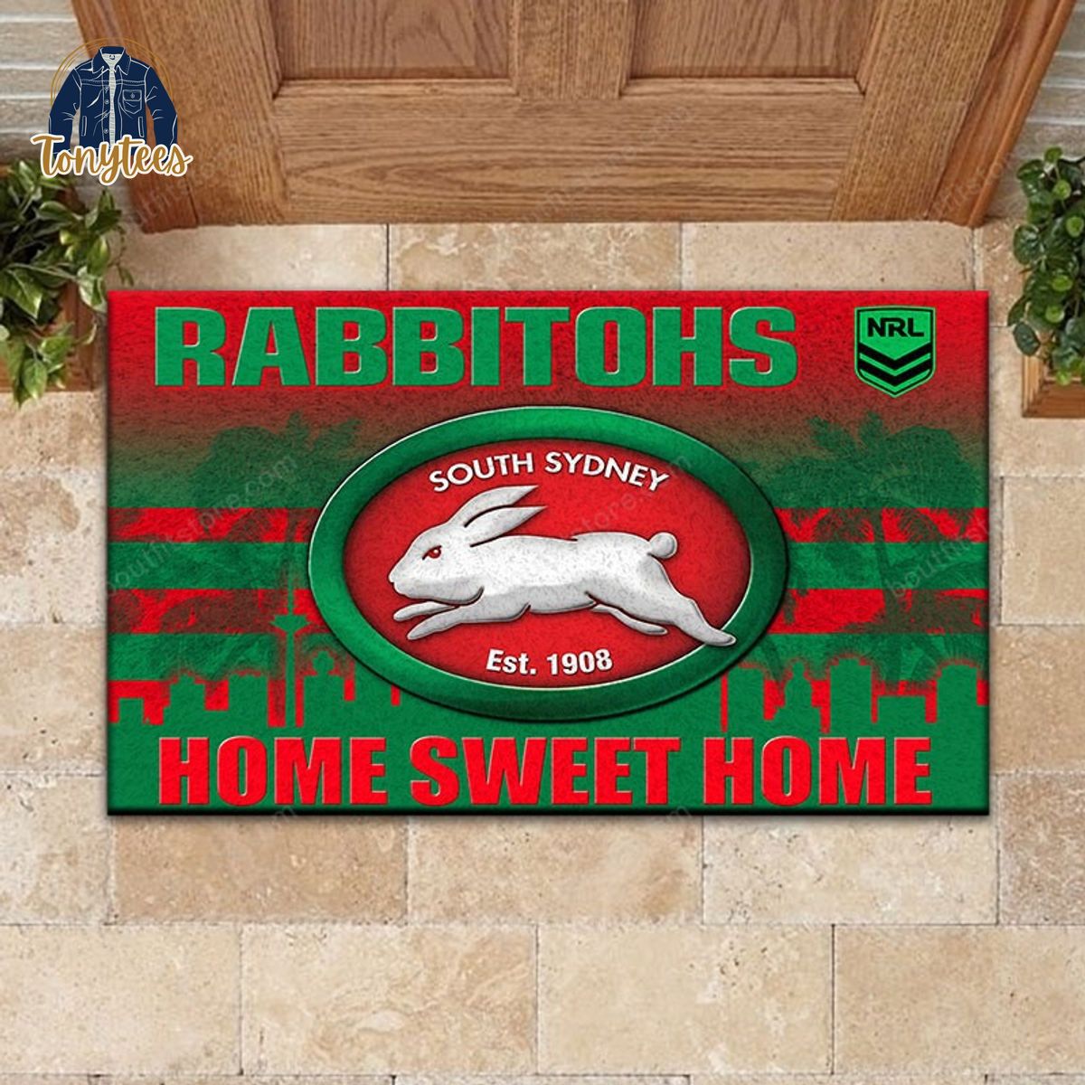 South Sydney Rabbitohs Home Sweet Home Doormat