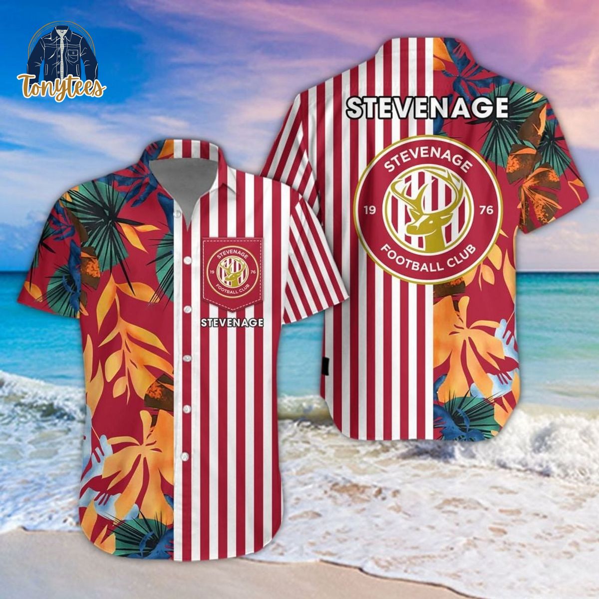 Stevenage Football Club Tropical Summer Hawaiian Shirt