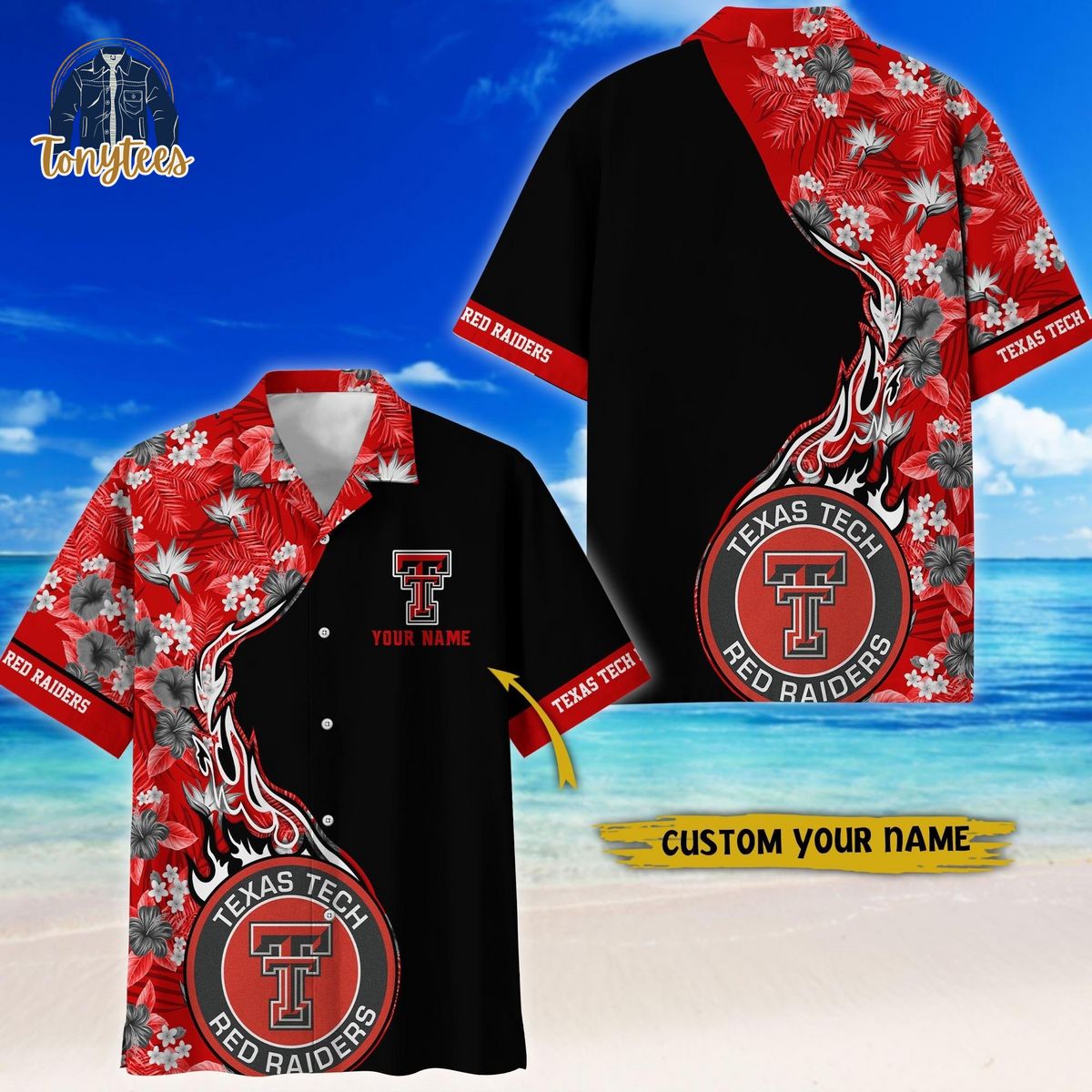 Texas Tech Red Raiders custom name 3D hawaii shirt