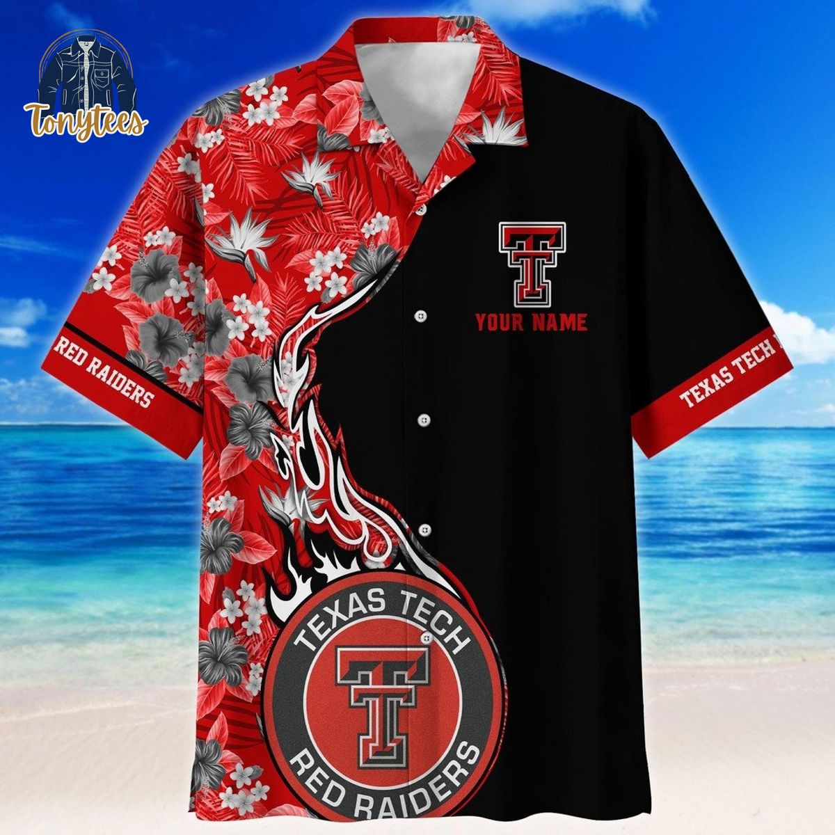 Texas Tech Red Raiders custom name 3D hawaii shirt