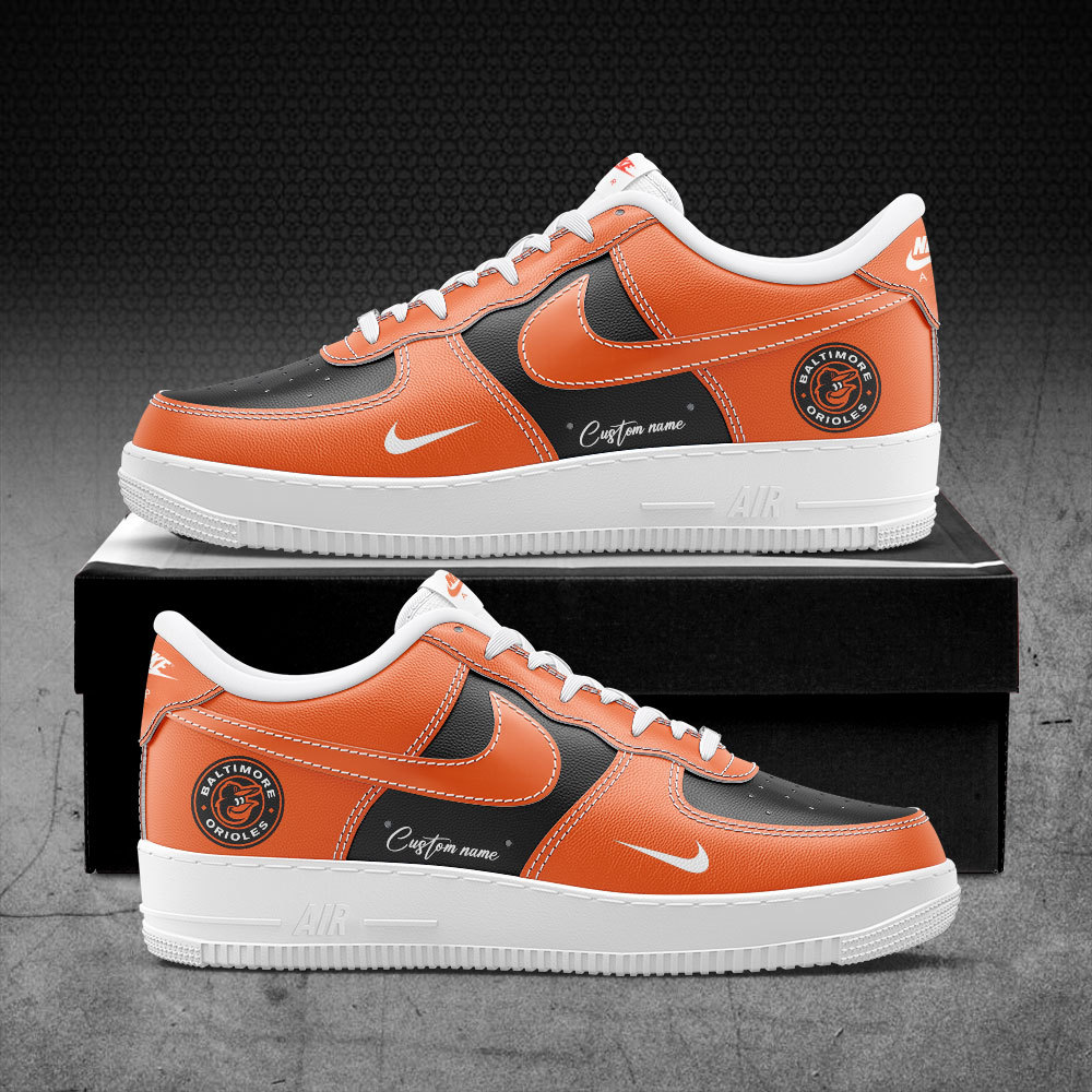 Baltimore Orioles Custom Name Air Force 1 Sneaker