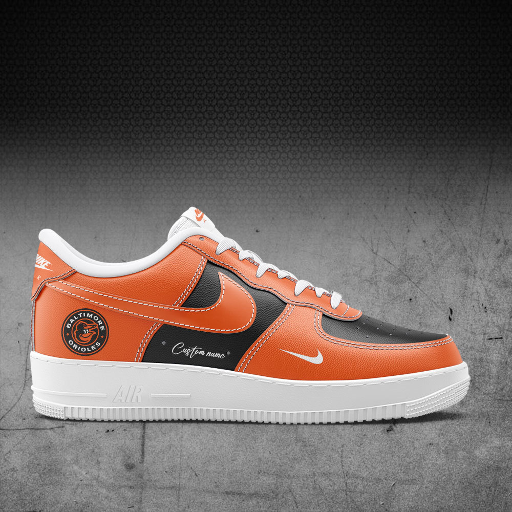 Baltimore Orioles Custom Name Air Force 1 Sneaker