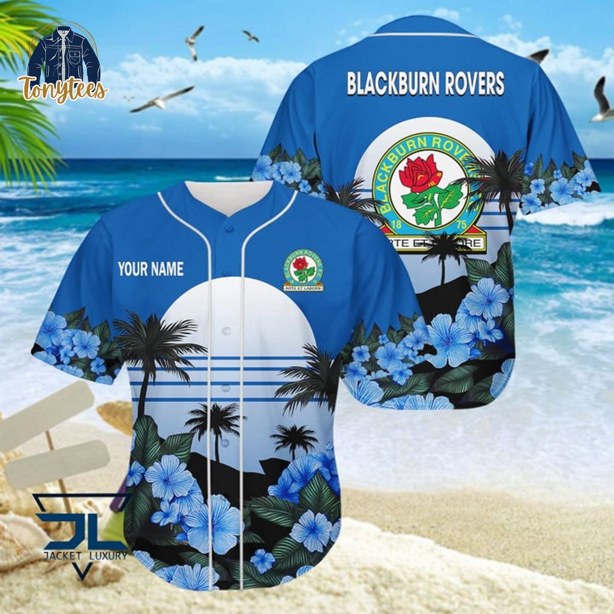 Blackburn Rovers Custom Name Baseball Jersey