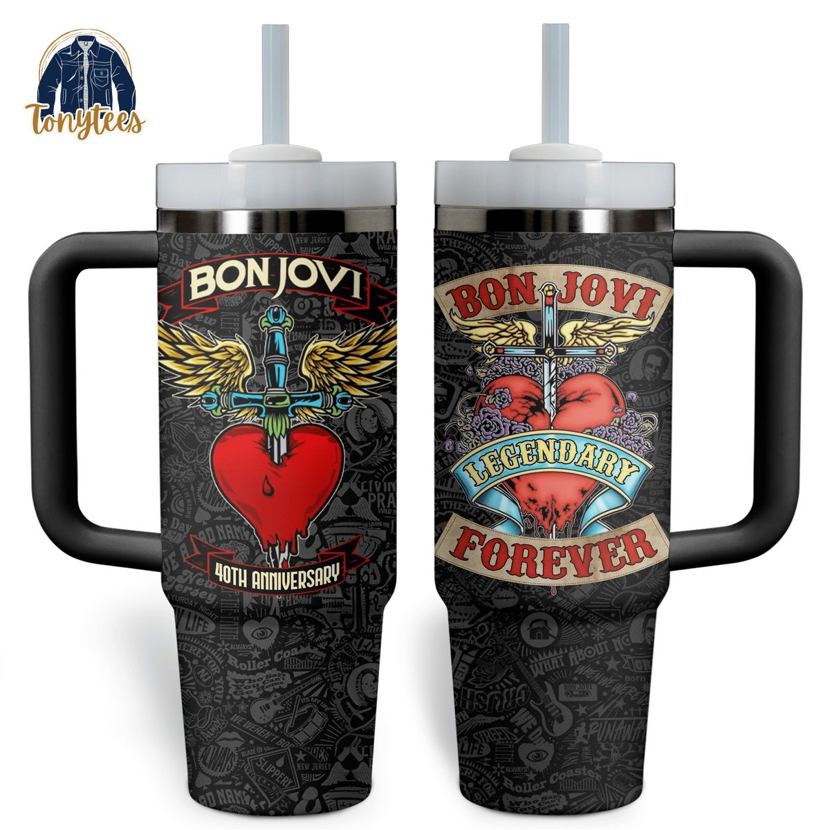Bon Jovi 40th Anniversary 2024 Stanley Tumbler Cup