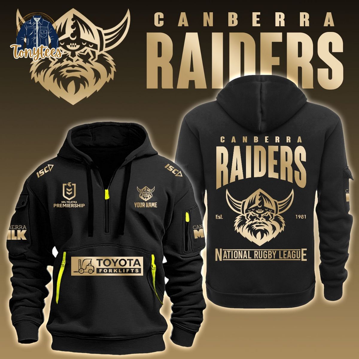 Canberra Raiders NRL Custom Name New Heavy Hoodie