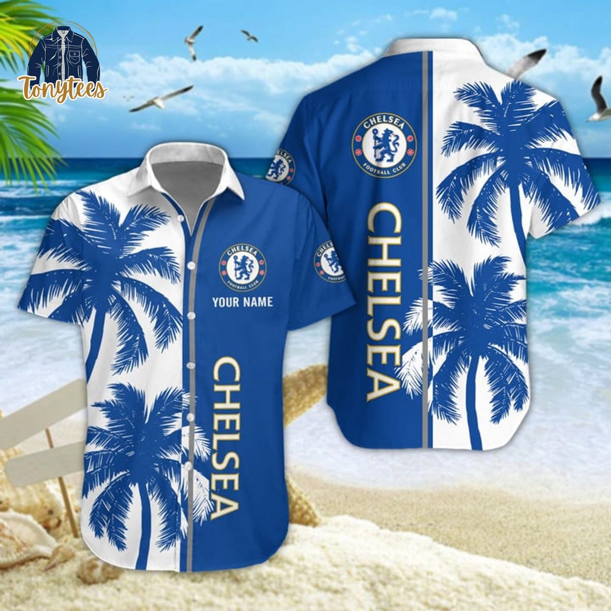 Chelsea Palm Tree Custom Name Hawaiian Shirt