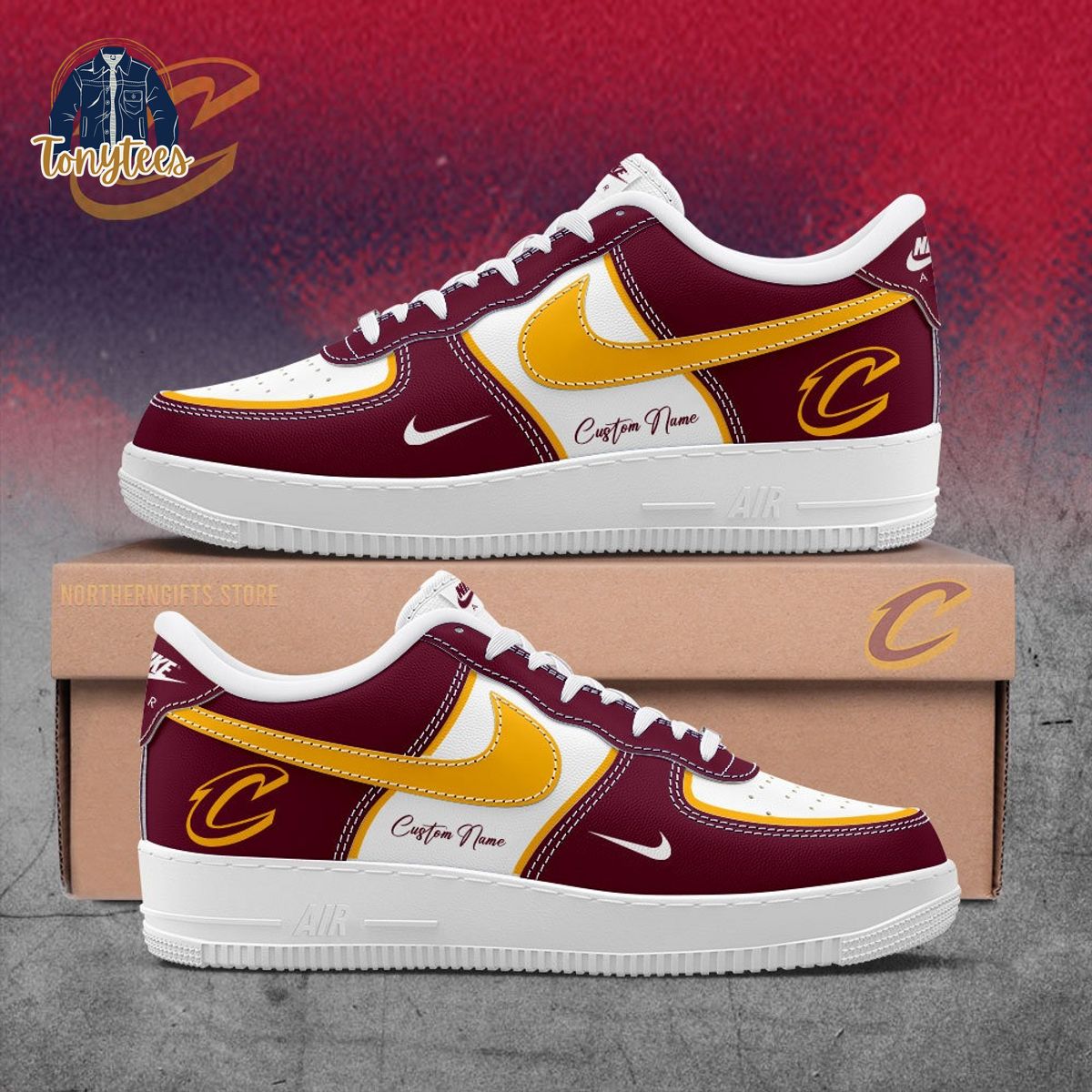 Cleveland Cavaliers Custom Name Air Force 1 Sneaker