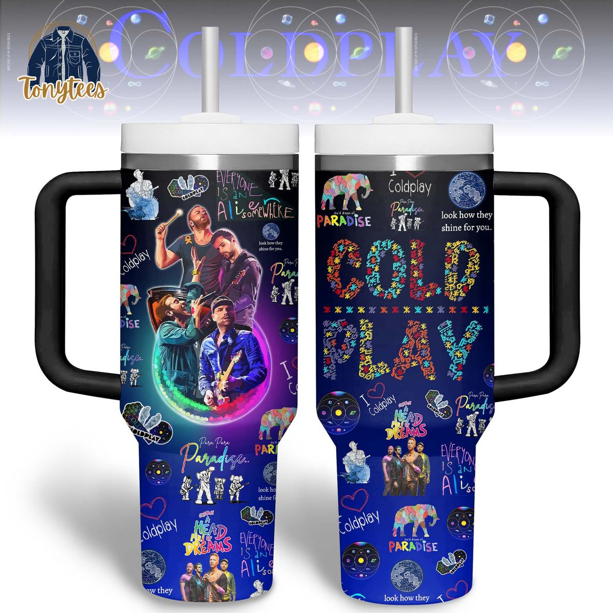 Coldplay paradise stanley tumbler cup