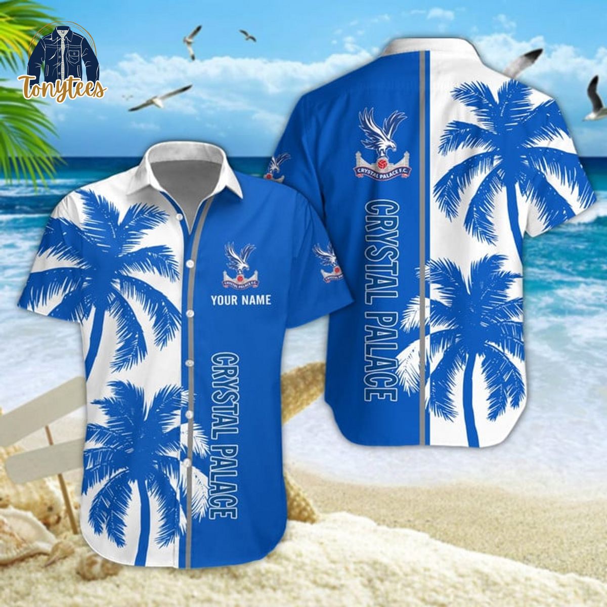 Crystal Palace Palm Tree Custom Name Hawaiian Shirt