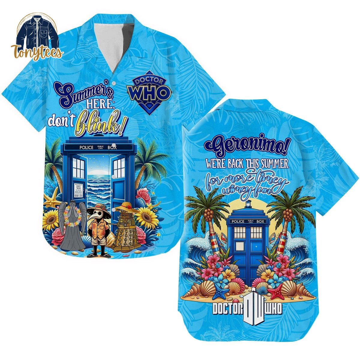 Doctor Who summer’s here don’t blink hawaiian shirt