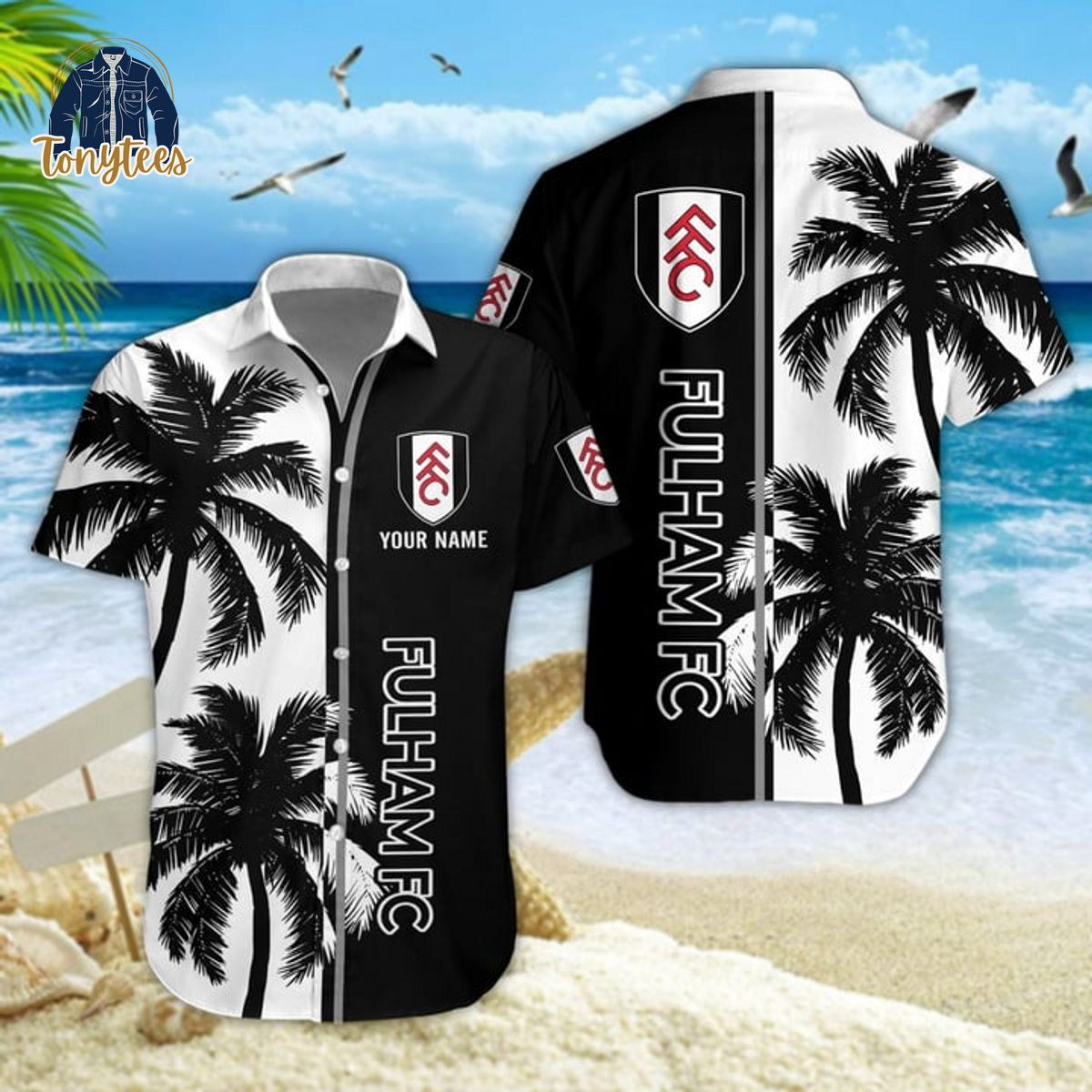 Fulham Palm Tree Custom Name Hawaiian Shirt