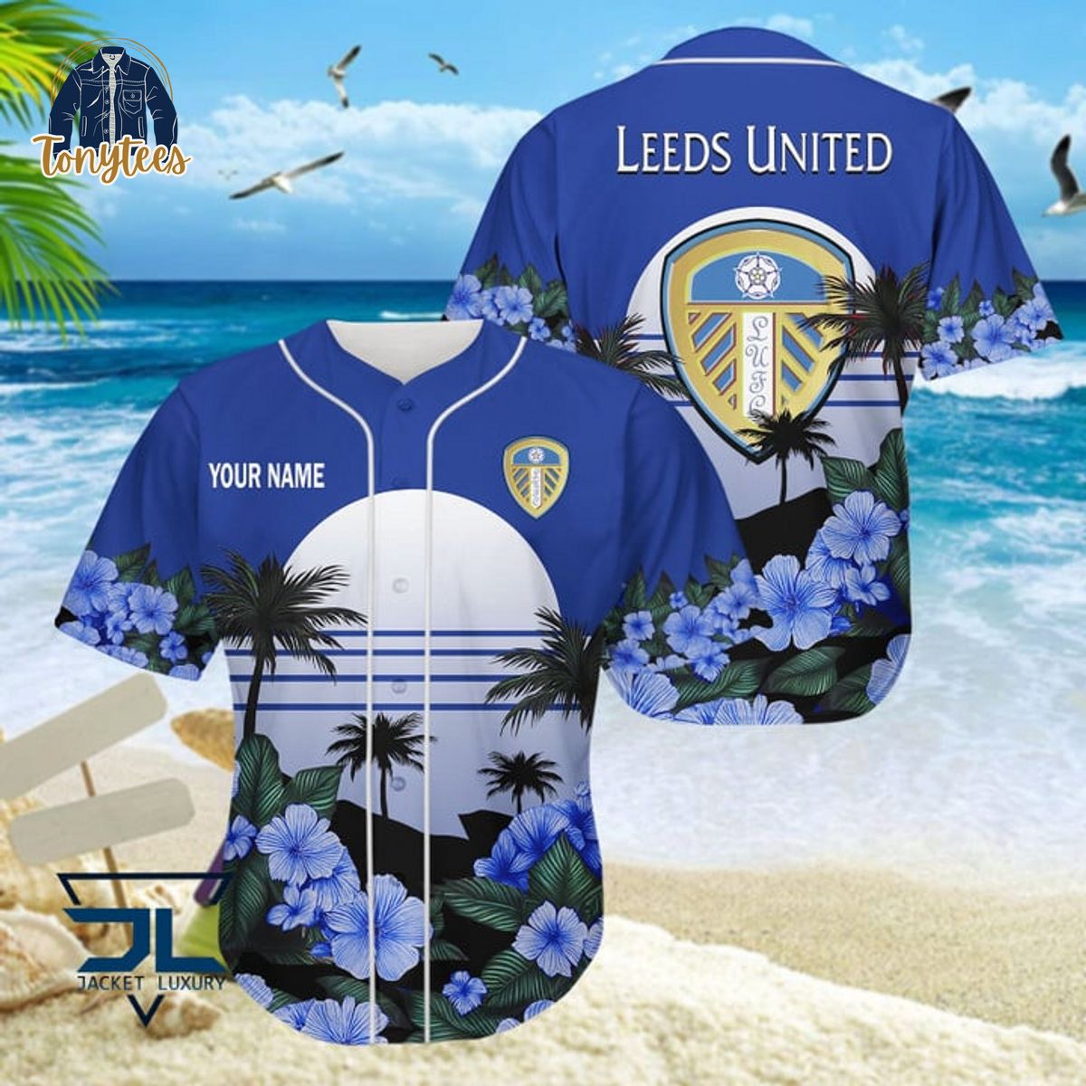 Leeds United FC Custom Name Baseball Jersey