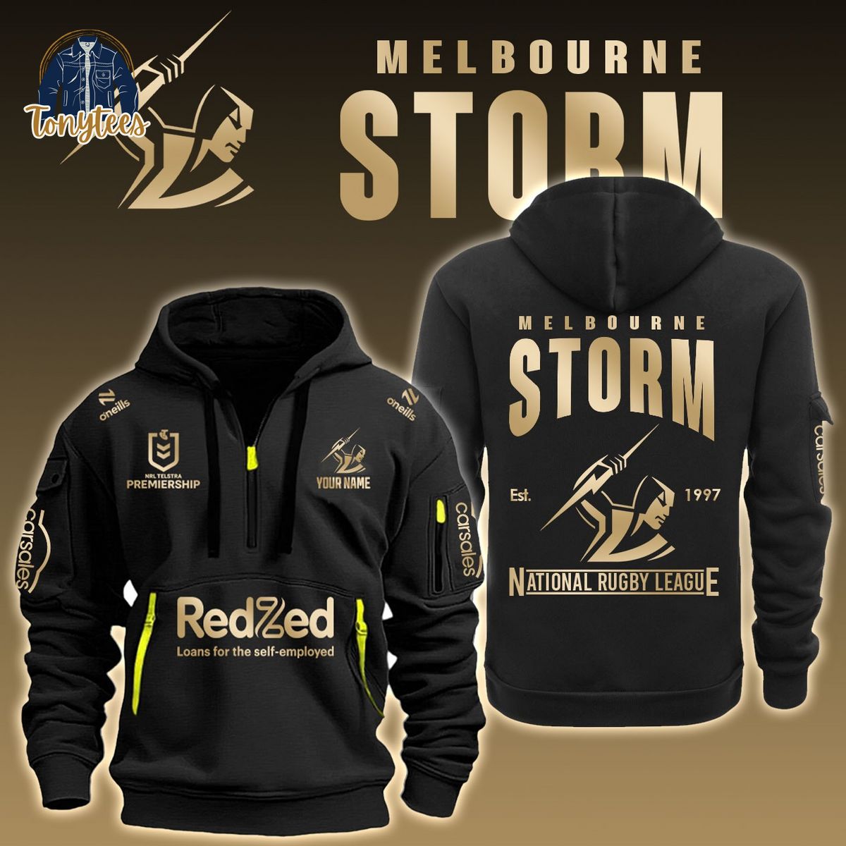 Melbourne Storm NRL Custom Name New Heavy Hoodie