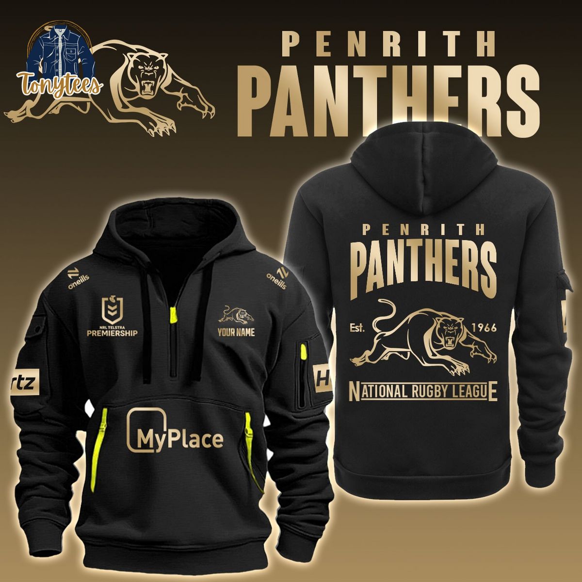 Penrith Panthers NRL Custom Name New Heavy Hoodie