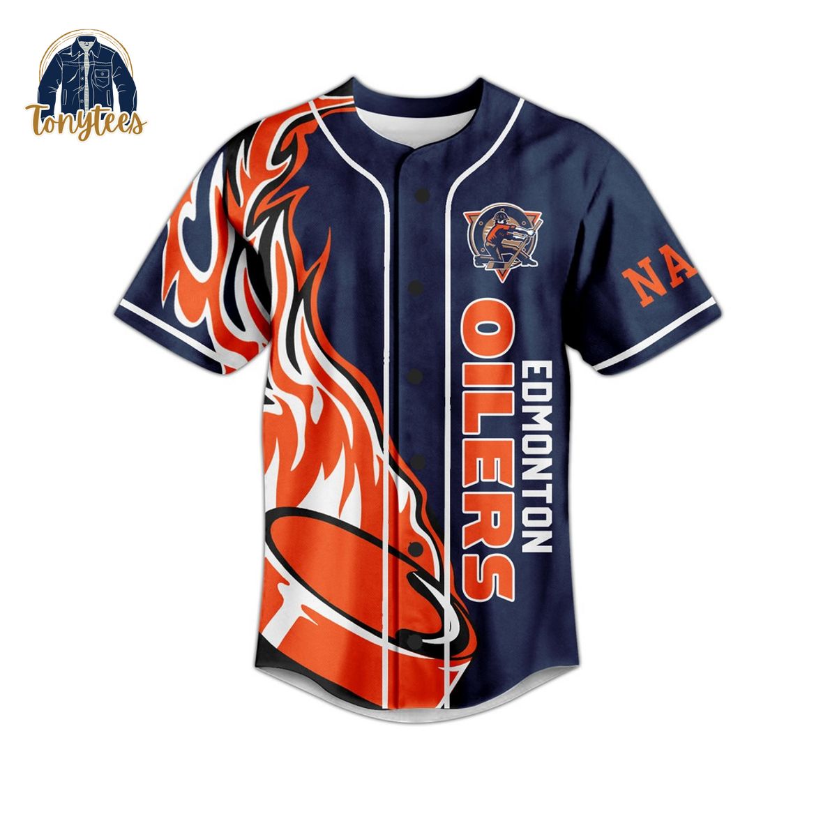 Personalized Edmonton Oilers Let’s Go Oilers Baseball Jersey