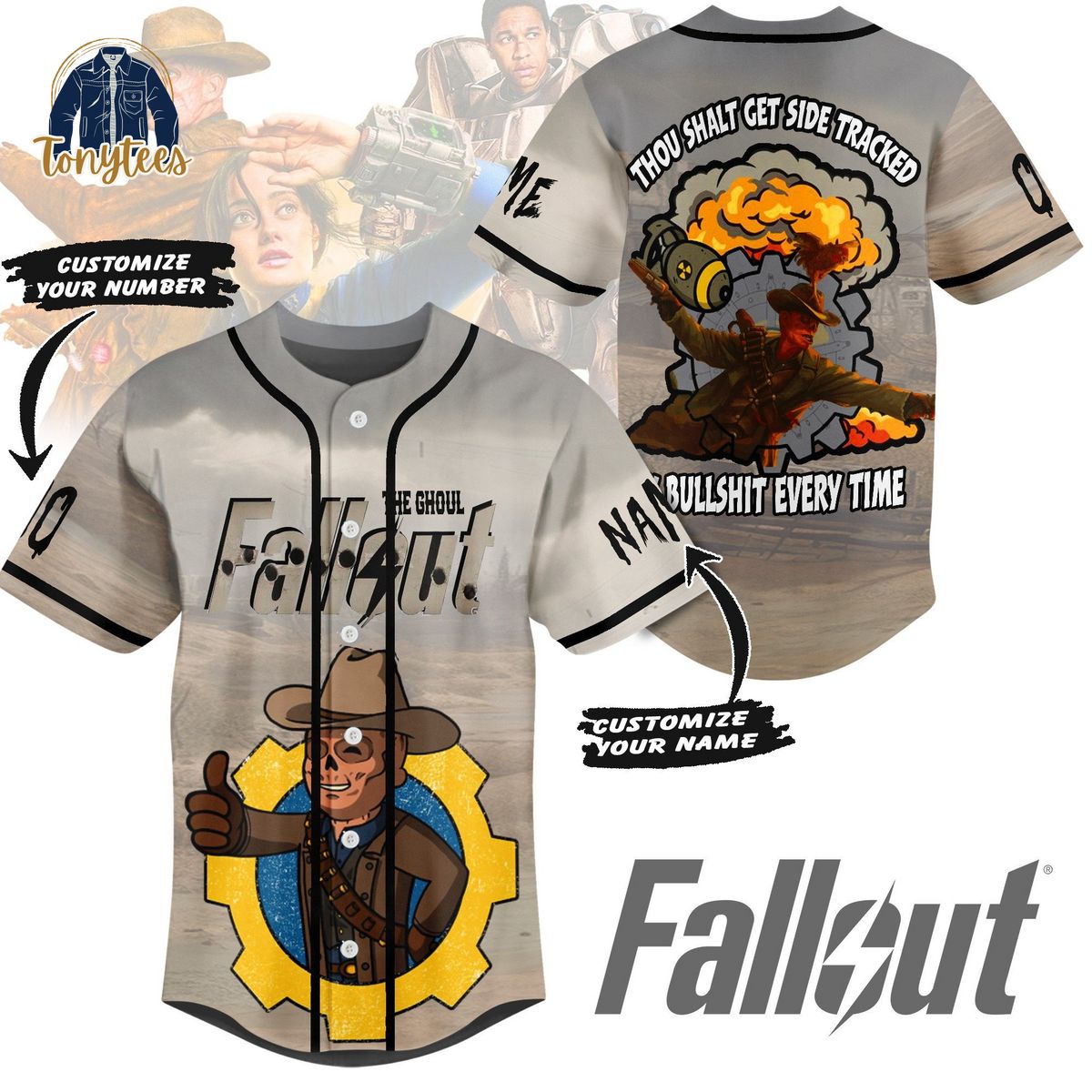 Personalized Fallout Thou Shalt Get Side Tracked By Bullshit Every Time Baseball Jersey