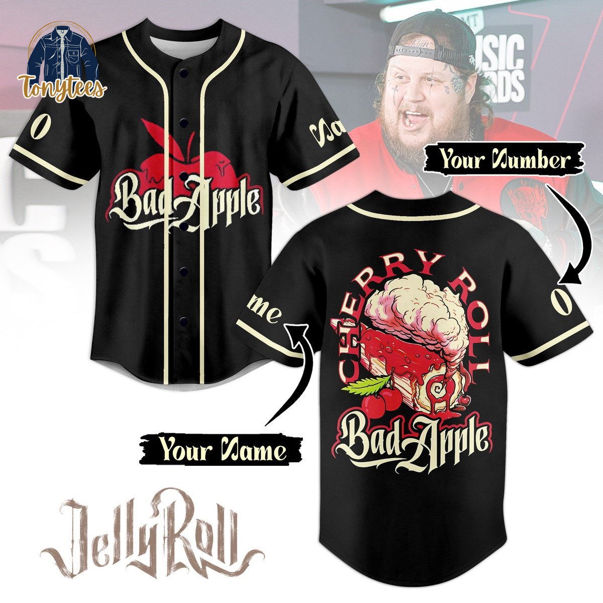Personalized Jelly Roll Bad Apple Baseball Jersey