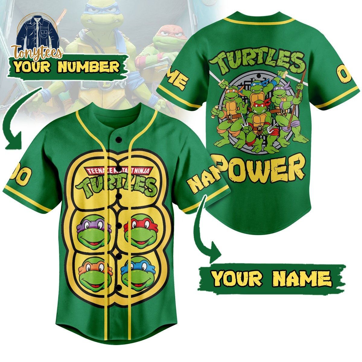 Personalized TMNT Turtles Power Hawaiian Shirt
