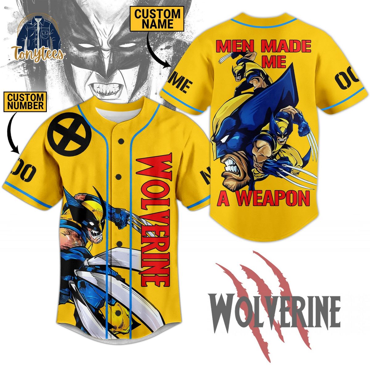 Personalized Wolverine Men Made Me A Weapon Baseball Jersey