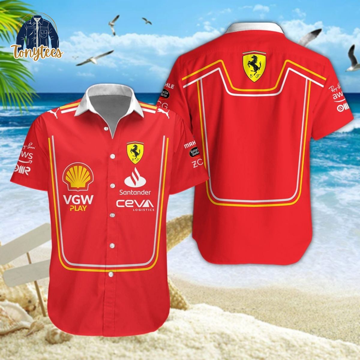 Scuderia Ferrari F1 Hawaiian Shirt
