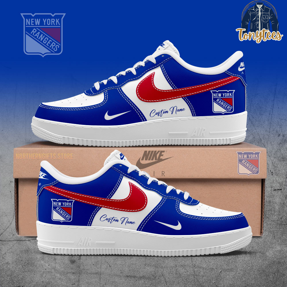 New York Rangers Custom Name Air Force 1 Sneaker