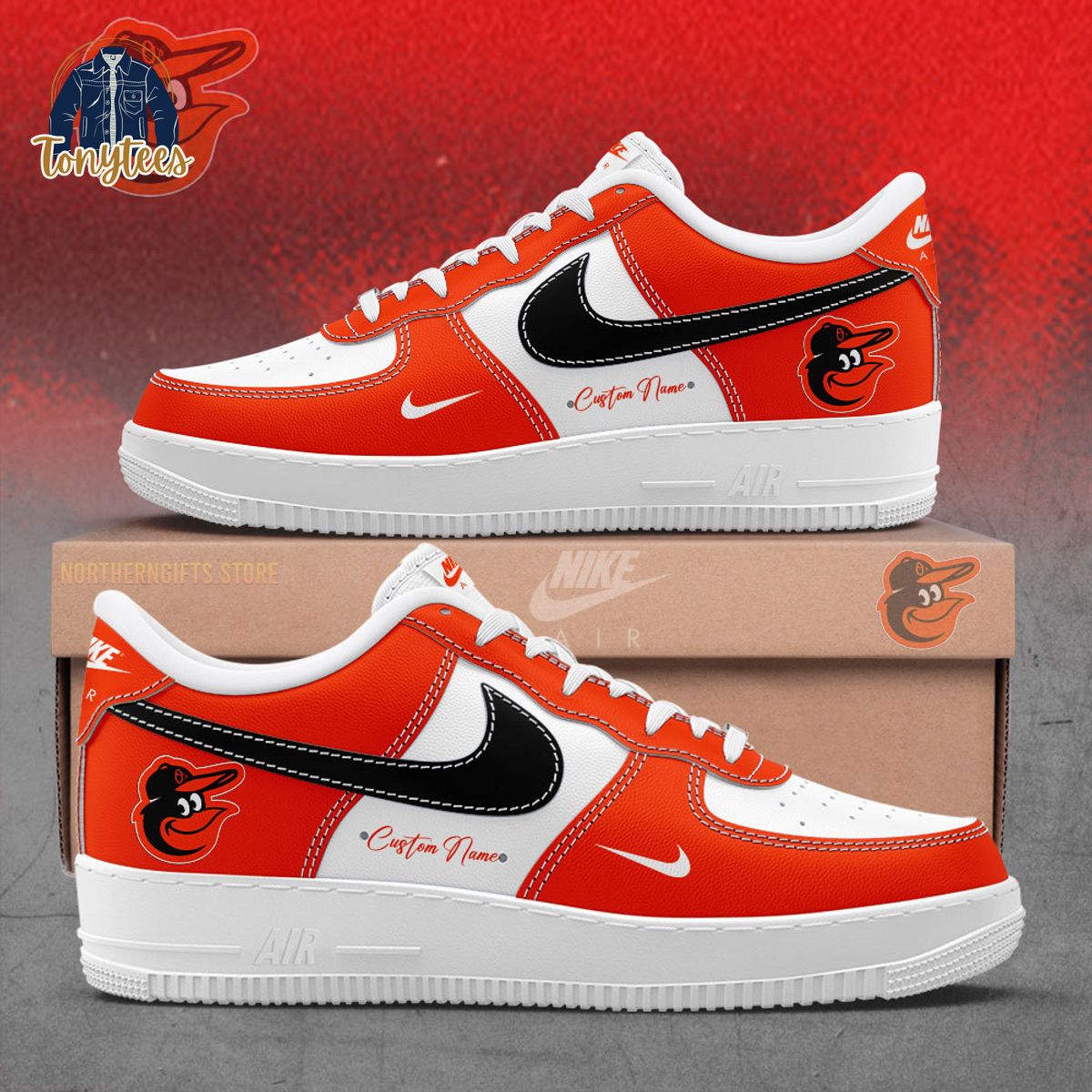 Baltimore Orioles Personalized Air Force 1 Sneaker