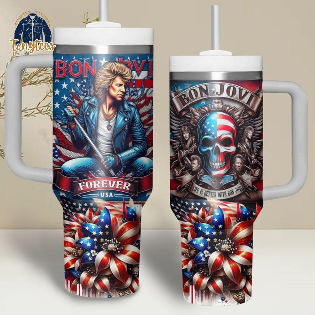 Bon Jovi Forever USA Stanley Cup Tumbler