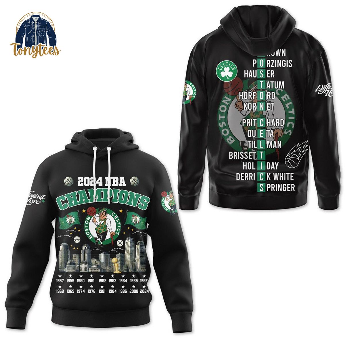 Boston Celtics 2024 NBA champions 3d hoodie shirt
