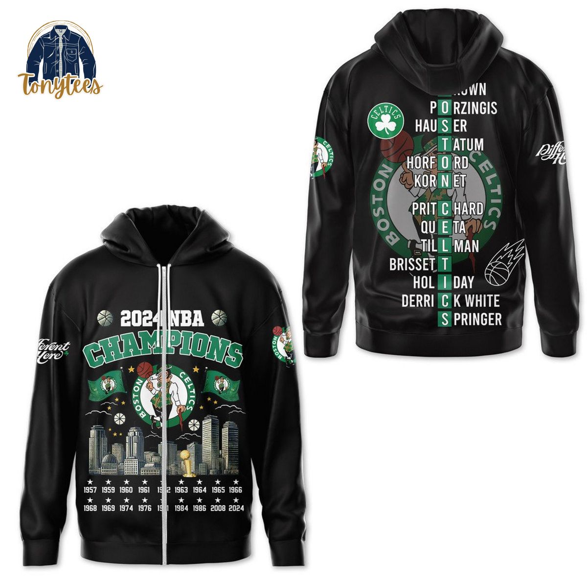 Boston Celtics 2024 NBA champions 3d hoodie shirt