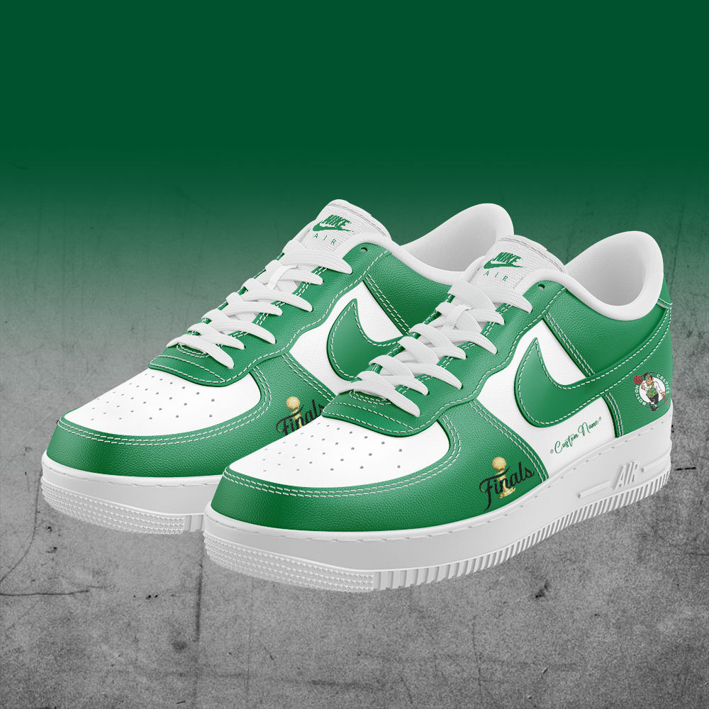 Boston Celtics Champion 2024 Custom Name Air Force 1 Sneaker