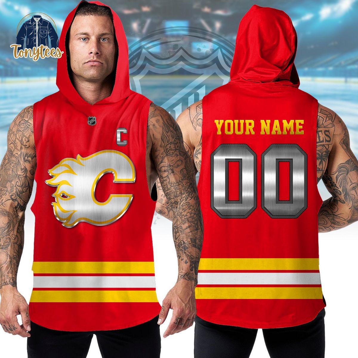 Calgary Flames NHL Personalized Sleeveless Hoodie