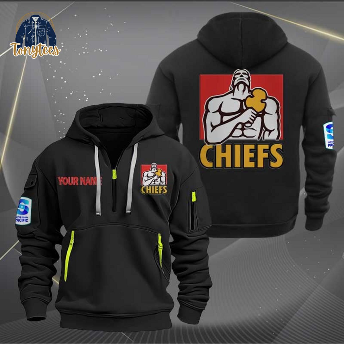 Chiefs Super Rugby Custom Name Heavy Hoodie