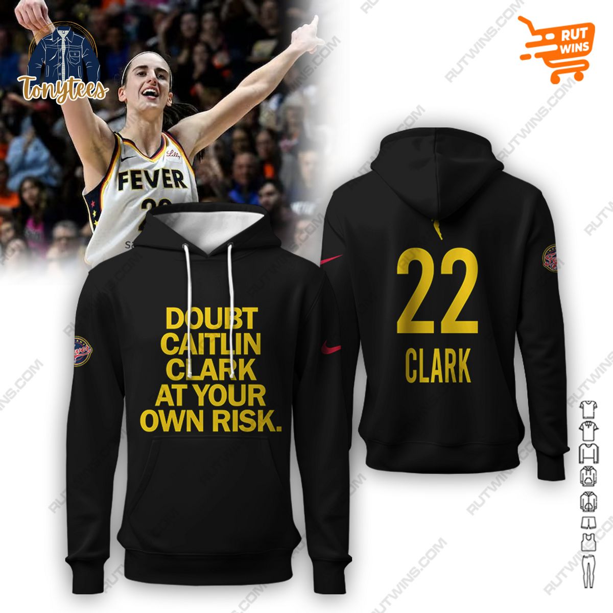Doubt Caitlin Clark At Your Own Risk 22 Clark 3d hoodie