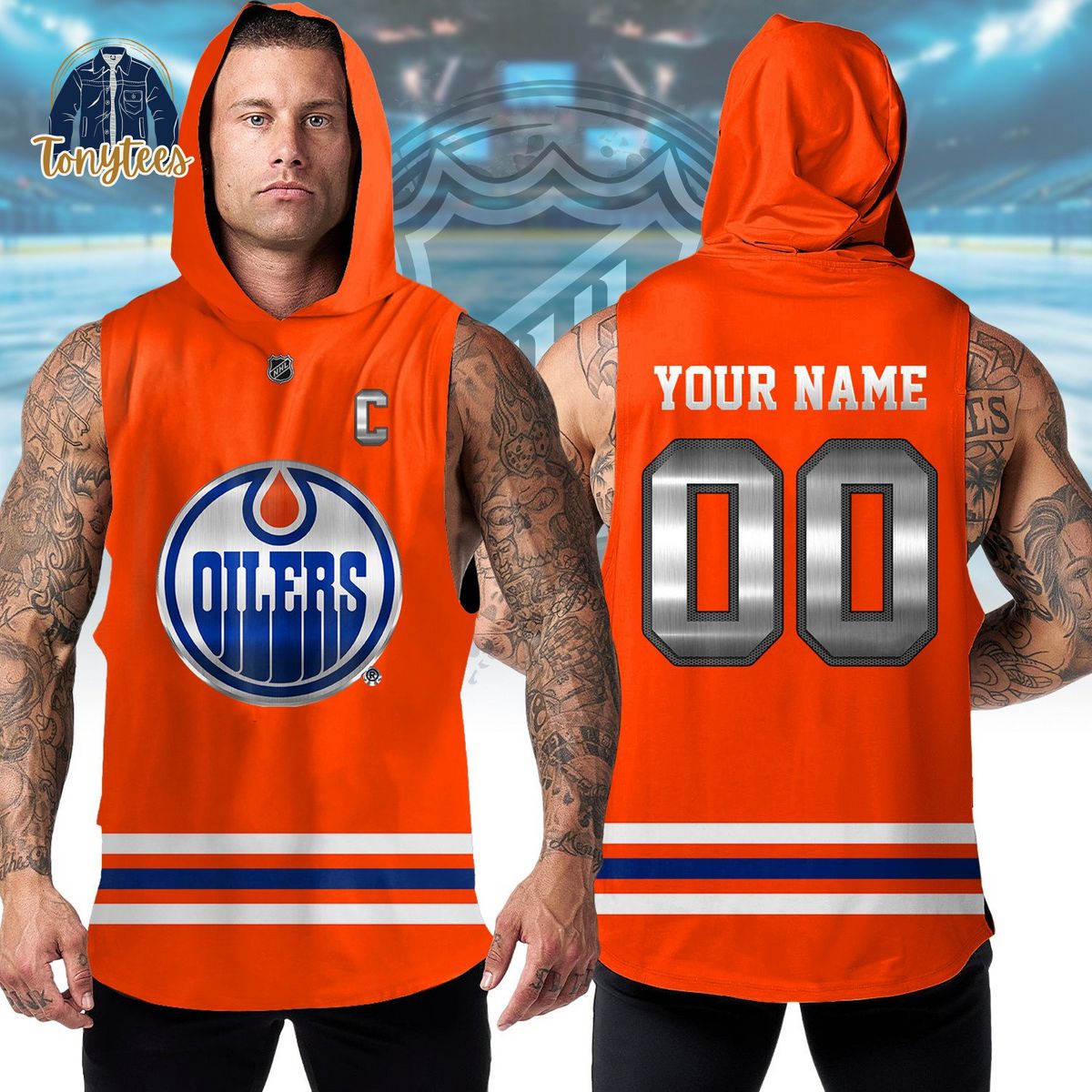 Edmonton Oilers NHL Personalized Sleeveless Hoodie