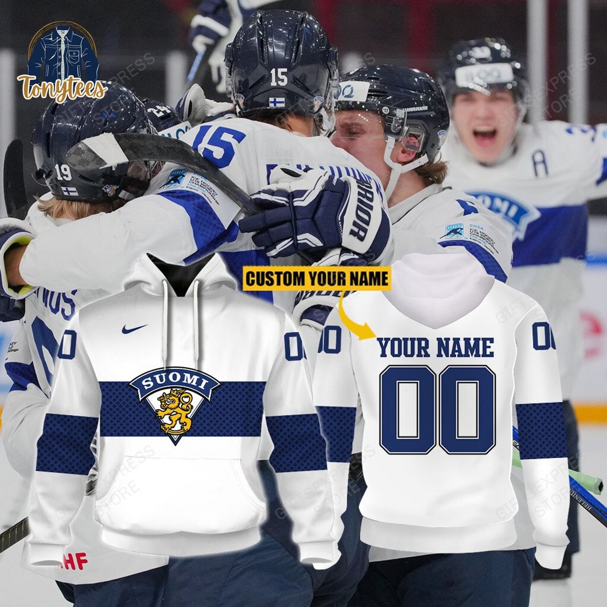 Finland Ice Hockey Personalized Hoodie