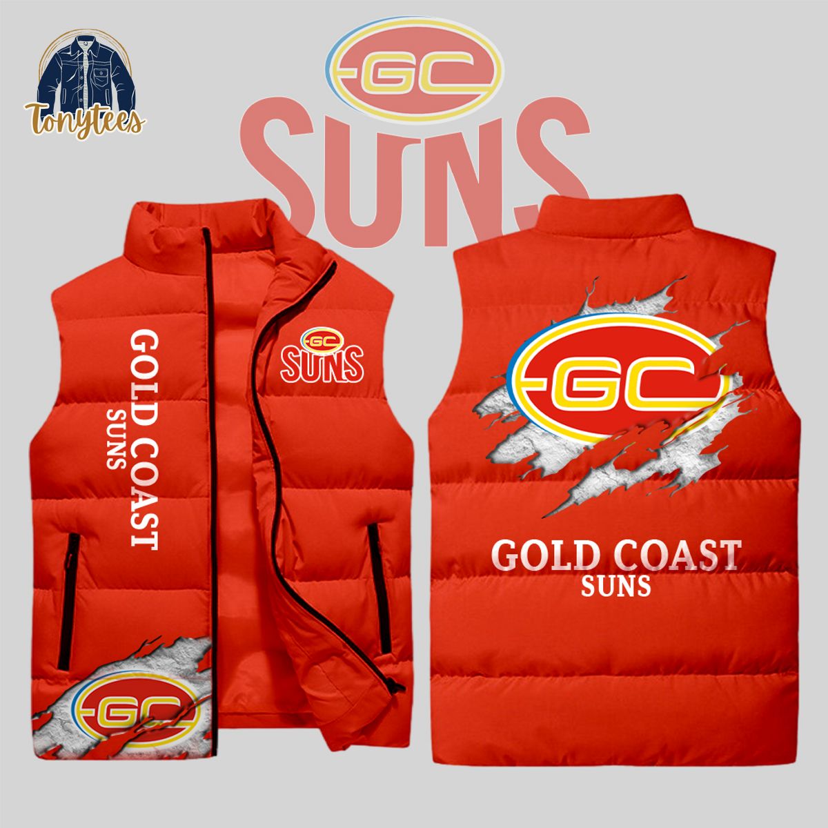 Gold Coast Football Club Suns AFL Sleeveless Jacket
