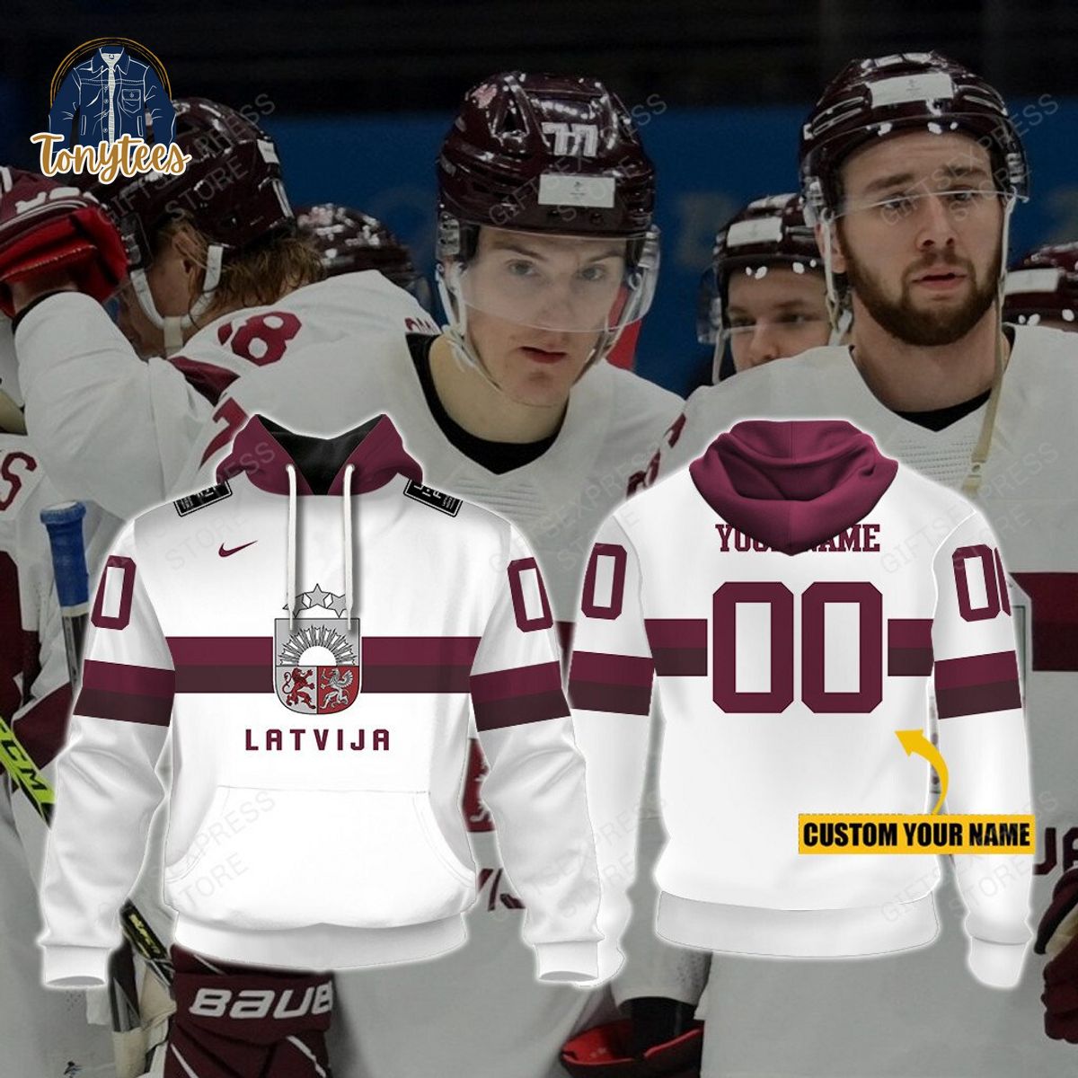 Latvia Ice Hockey Personalized Hoodie