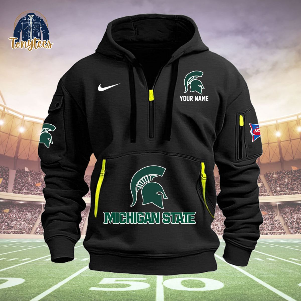 Michigan State Spartans Custom Name New Heavy Hoodie