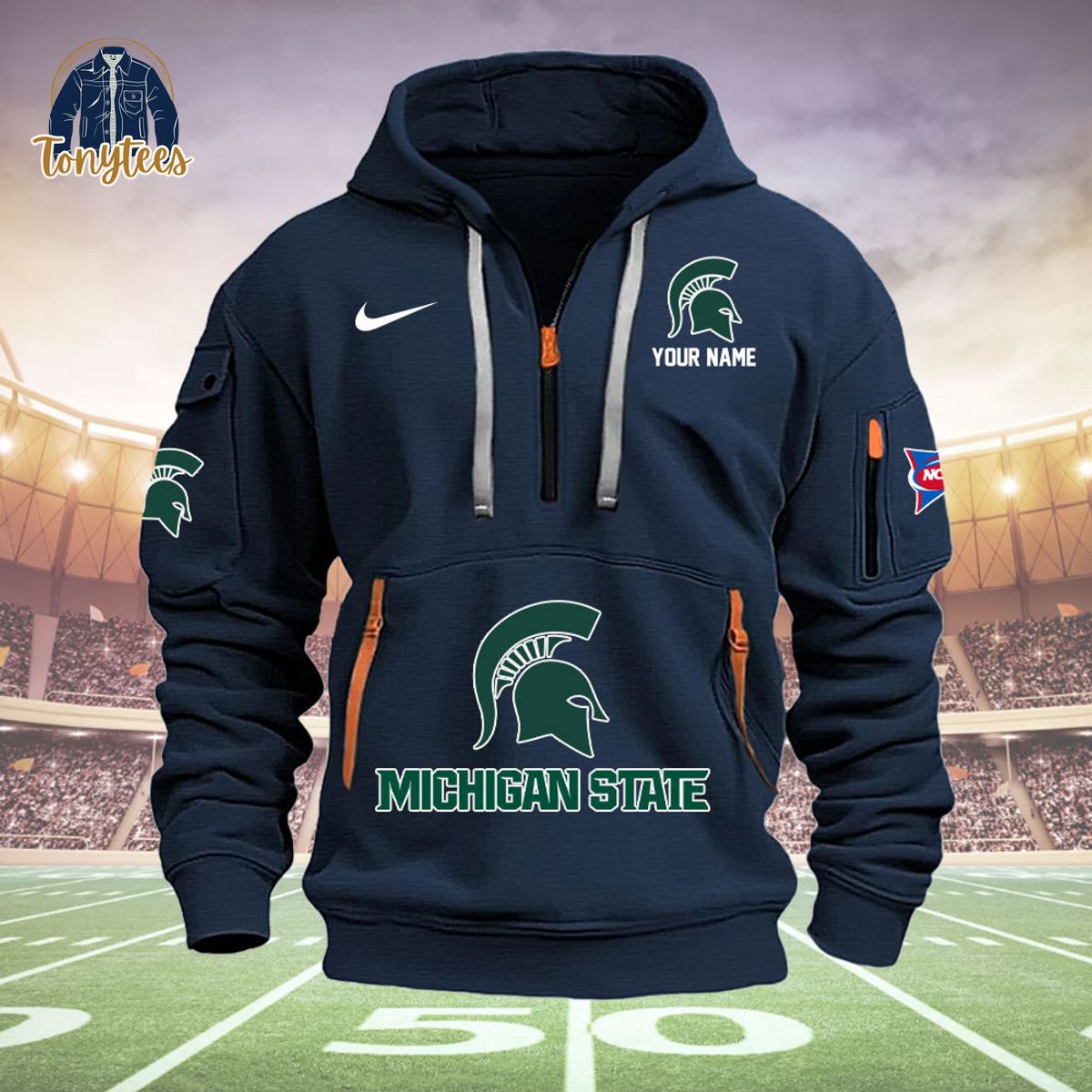 Michigan State Spartans Custom Name New Heavy Hoodie