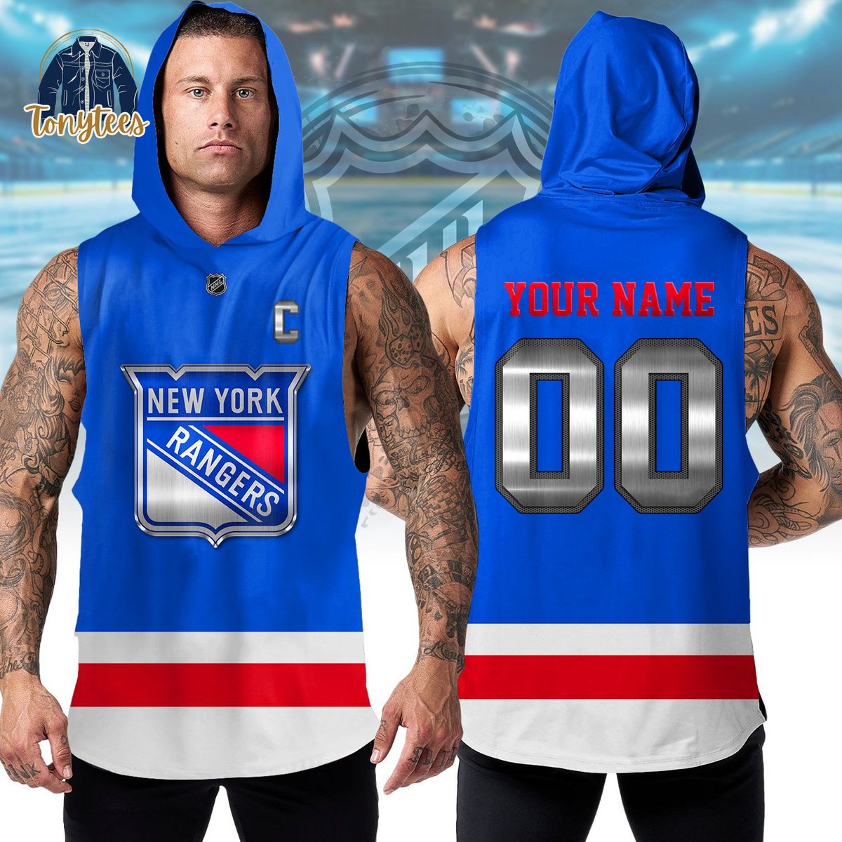 New York Rangers NHL Personalized Sleeveless Hoodie