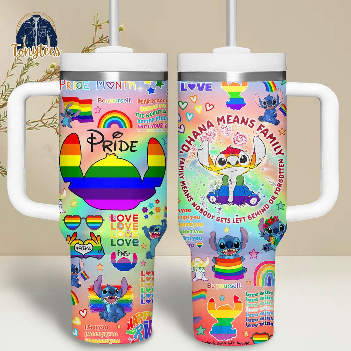 Ohana Stitch be yourself stanley cup tumbler