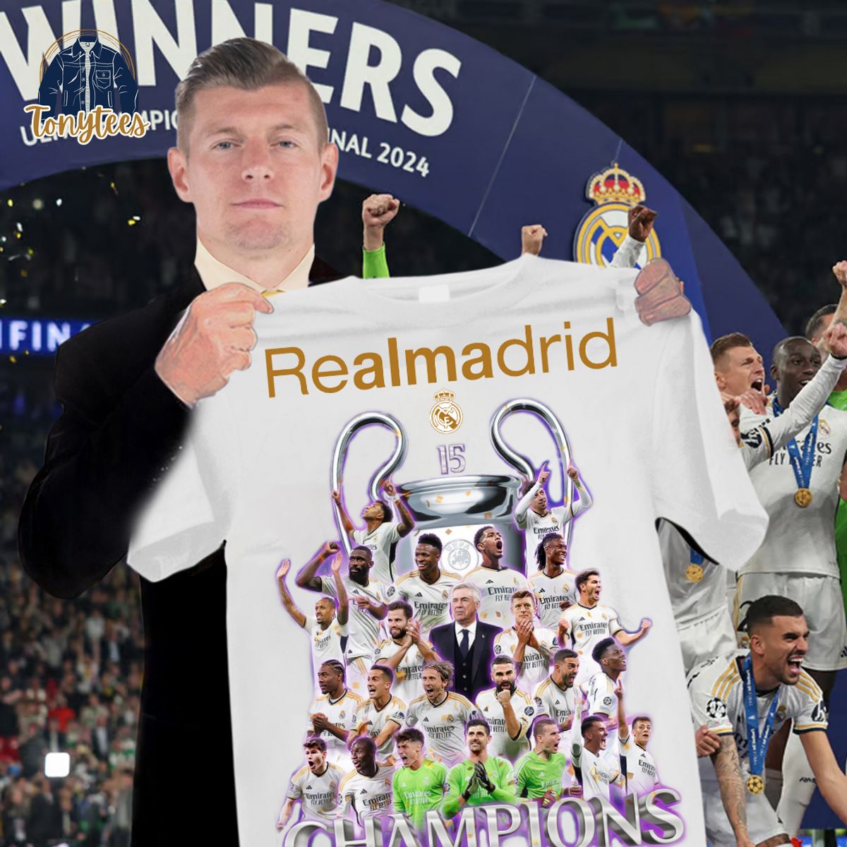 Real Madrid 15 Champions Toni Kroos Shirt