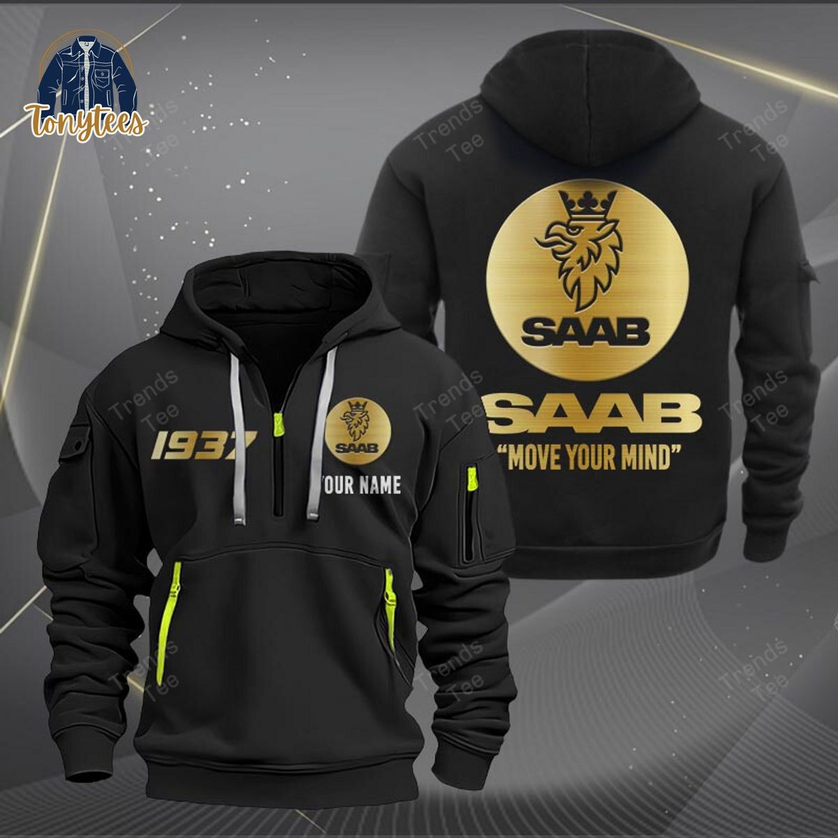 SAAB Move Your Mind Personalized Heavy Hoodie