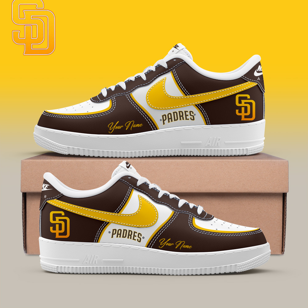 San Diego Padres Custom Name Air Force 1 Sneaker