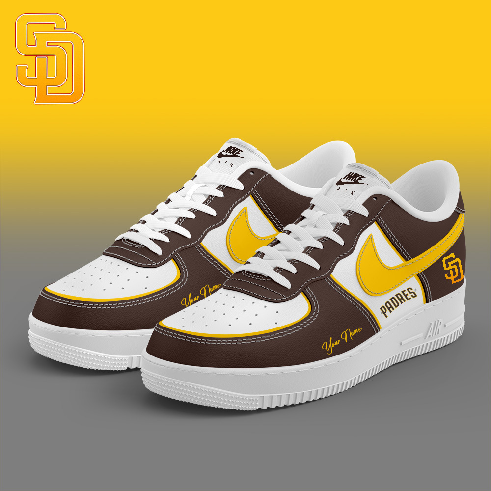 San Diego Padres Custom Name Air Force 1 Sneaker