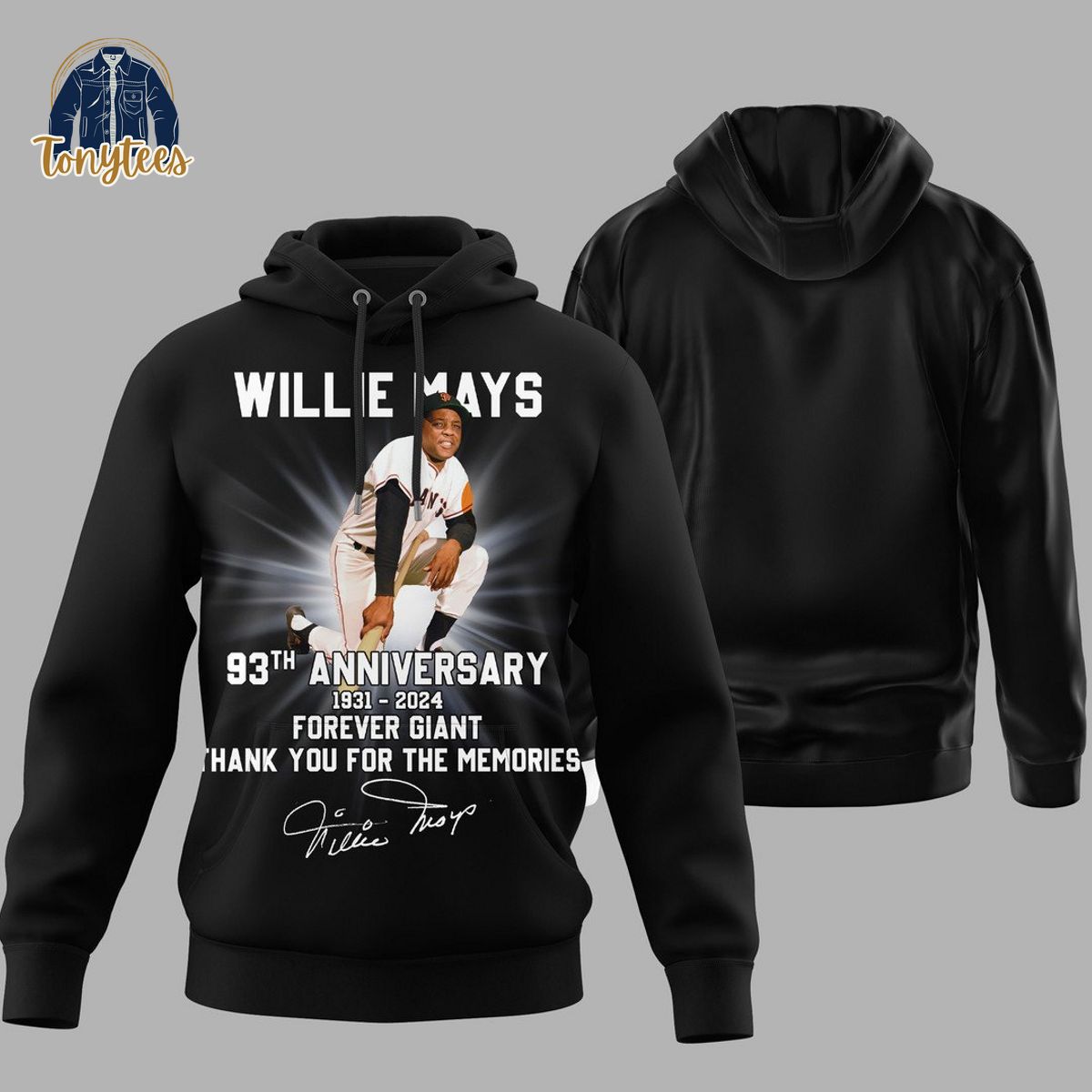 Willie Mays 83th anniversary forever giant 3d hoodie shirt