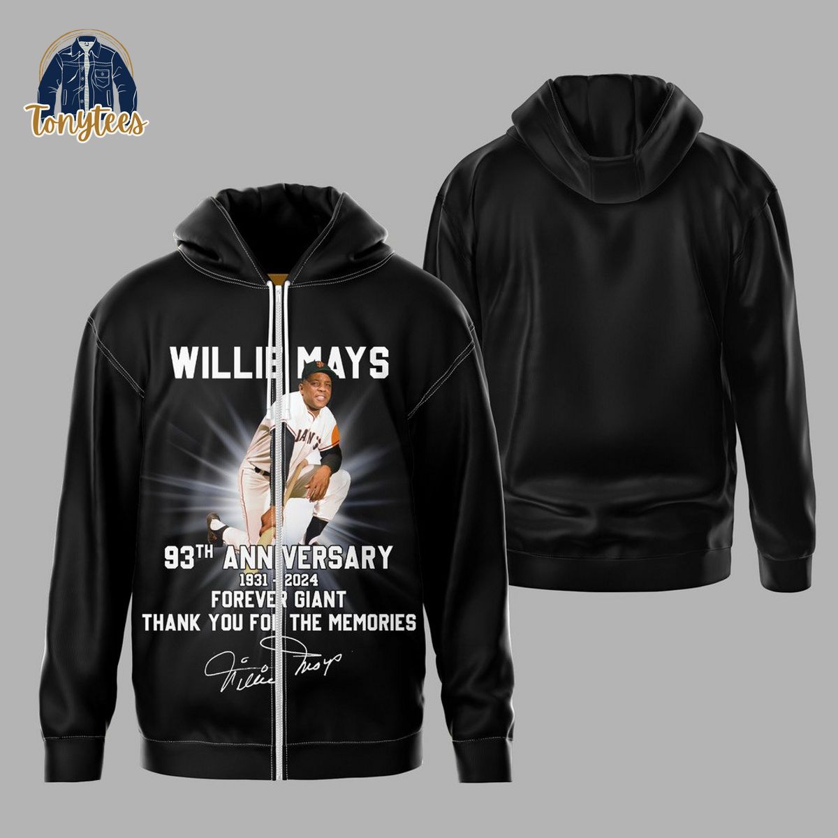 Willie Mays 83th anniversary forever giant 3d hoodie shirt